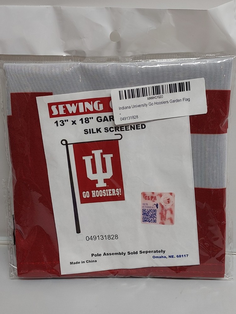 Go Hoosiers! Garden Banner 13&Prime; x 18&Prime; Silk Screen IU Indiana University