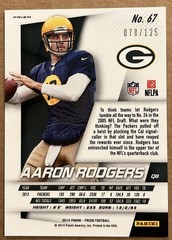 2014 PANINI PRIZM AARON RODGERS RED POWER CHECKERBOARD/125 PACKERS SP HOF