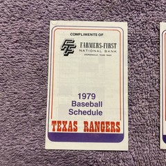 POCKET SCHEDULES MLB PAIR OF 2 1979 TEXAS RANGERS FARMERS-FIRST/FIRST OF FTWORTH
