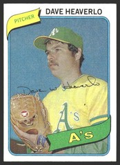 Dave Heaverlo #177 1980 Topps Oakland Athletics
