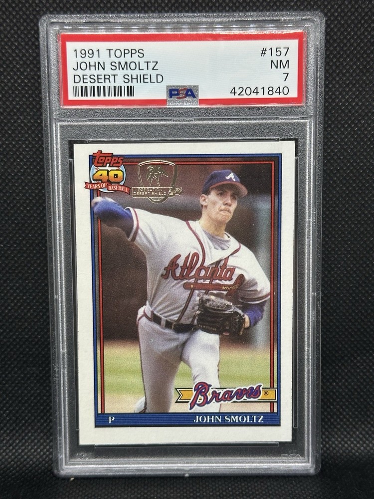 1991 Topps Desert Shield John Smoltz PSA 7