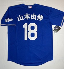 Los Angeles Dodgers Yoshinobu Yamamoto #18 Japanese Kanji Blue Alternate Jersey