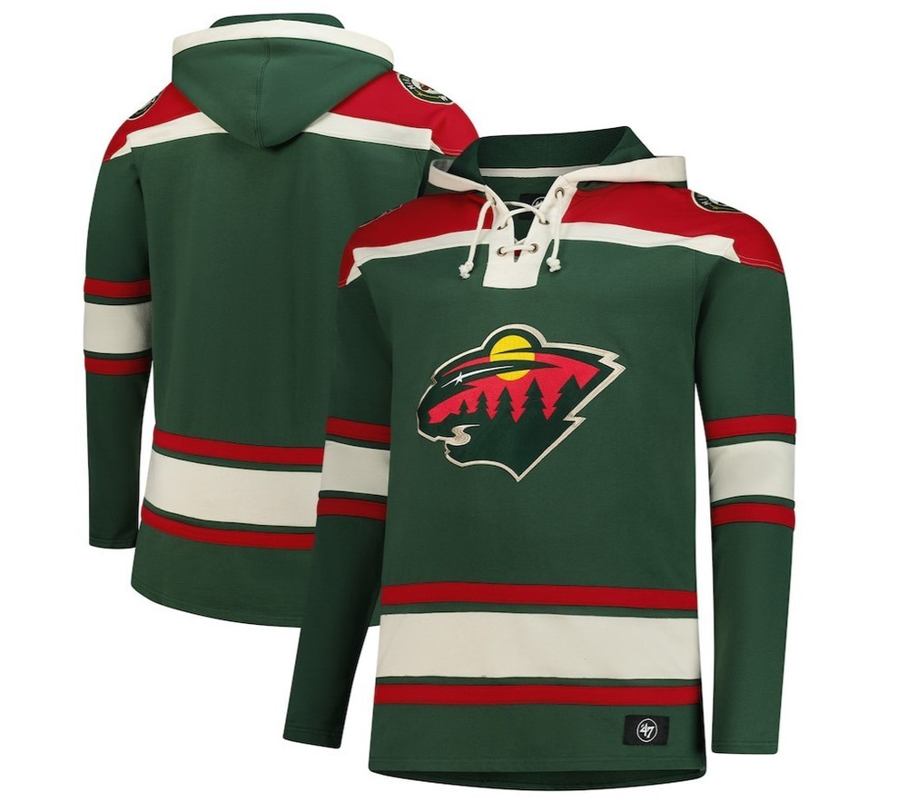 NHL Minnesota Wild &rsquo;47 Brand Hockey Lacer Hoodie New Mens Big & Tall Sizes $140