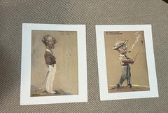 Rare Vintage Harry Rountree Golf Caricature Prints – Pair of 2 Fine Art Plates