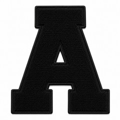 Chenille Letter Patches 8&Prime; All Alphabets 9 Colors Iron On Sew On Black DIY Craft