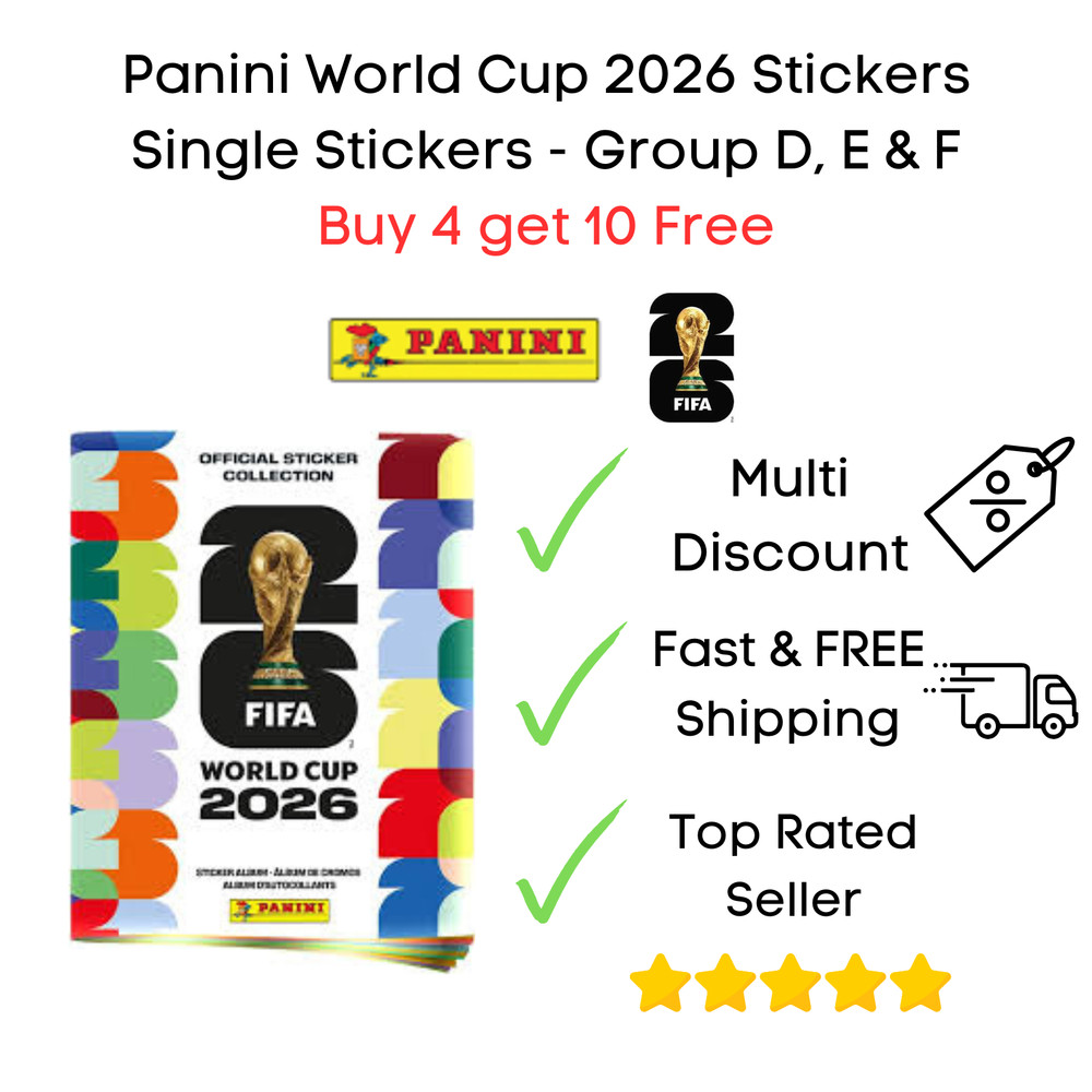 Panini World Cup 2026 Football Stickers – Group D, E, F – Buy 4 get 10 Free