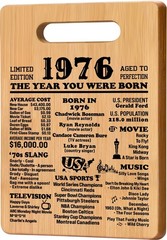 50th Birthday Gifts for Women 11 x 7 inches, Natural Bamboo (Light Brown)