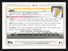 2020 Bowman Draft Jared Jones Green #/99 #BD-70 Card