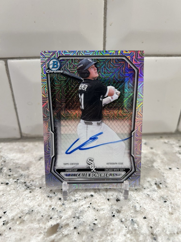 2026 Bowman Chrome Caleb Bonemer Auto Mojo Refractor #BMA-CB Chicago White Sox