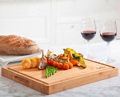 Butcher Block – Organic Bamboo Cutting Board w/Juice 17&Prime;L x 13&Prime;W, Natural