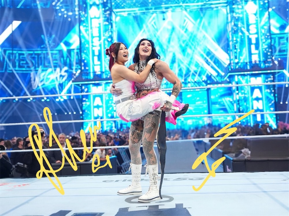 Rhea Ripley And Iyo Sky Signed Autograph PHOTO Pre Print 6×4/A4/ Framed WWE