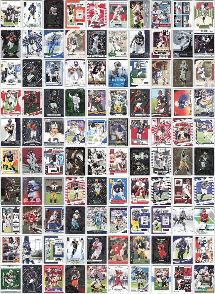 Starter Collection 1980s-Present HOF and Stars Lot of 100 NFL Football Cards