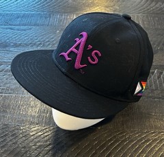 OAKLAND A’s Pride Month Strapback Black Purple Hat Cap LGBTQIA+