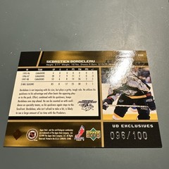 1998-99 Upper Deck – Sebastien Bordeleau #298 UD Exclusives /100