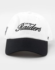 Las Vegas Raiders &rsquo;47 Brand Black/White Clean Up Adjustable Dad Hat