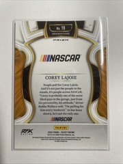 Corey Lajoie 2026 Panini Select Grandstand Orange Ice Prizm
