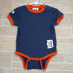 Majestic MLB Detroit Tigers Baby Bodysuit 12 Months Navy Blue Orange Baseball