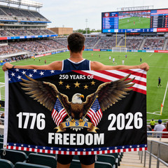 250th Anniversary American 3 x 5 feet (36 x 60 inches), Red, White, And Blue
