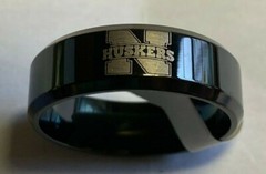 Nebraska Cornhuskers Titanium Ring, style #1, sizes 5-14