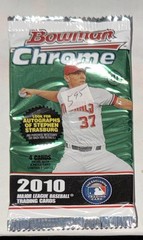 2010 Bowman Baseball Hobby Pack 4 Cards Bowman Chrome Pack MLB Strasburg NOS