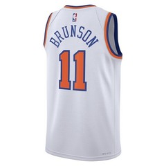 Knicks Association Edition Swingman Jersey, White, Jalen, Unisex