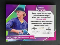 2026 Leaf Vivid Dasan Hill Auto /25 Prospect Memorabilia Patch