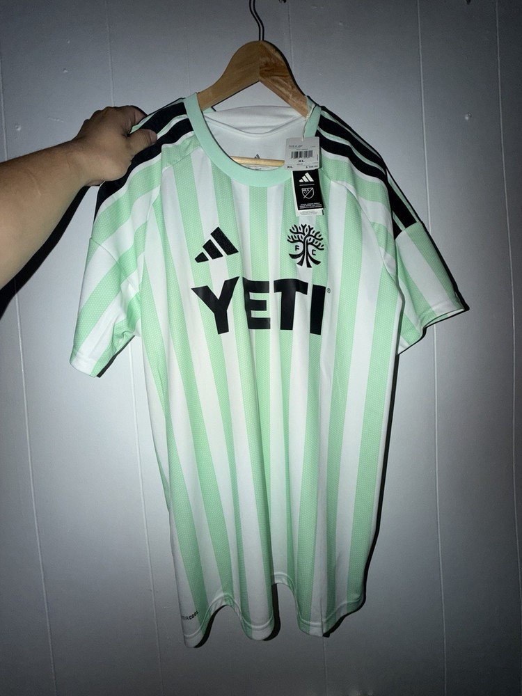 adidas Austin FC MLS Soccer Jersey White/Green/Black YETI XL