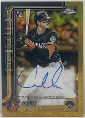 COBY MAYO 2025 TOPPS CHROME GILDED ROOKIE YELLOW AUTO #31/75 #CGA-CMA ORIOLES SP