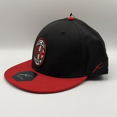 AC Milan Fi Collection Italy Soccer Snapback Adults Flat Bill Black Red Hat Cap