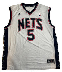 Adidas NBA New Jersey Nets #5 Jersey White Blue Red XL(18/20) Vintage Throwback