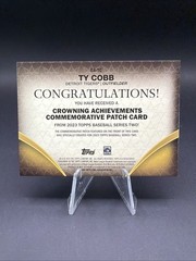 2023 Topps Series 2 – Crowning Achievements Commemorative Patches Ty Cobb #CA-TC