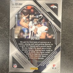 Panini Prizm 2025 Bo Nix Denver Broncos Premier Jerseys Patch Neon Green Pulsar