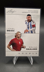 Lionel Messi Erling Haaland 2023 Leaf Exclusive Legends Dual #ELE-10 Rookie RC