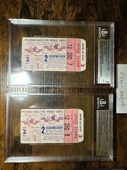 Pair Of 1951 World Series Game 2 Ticket Stubs BVG BGS 5 Mantle First Hit Injured