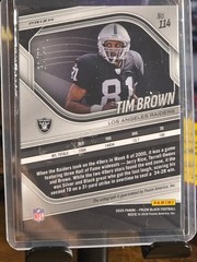 ​2025 Panini Prizm Black FOTL Tim Brown Blue Shimmer Auto /15 Raiders HOF