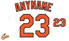 Orioles Lettering Kit for an Authentic, Replica or Youth Home/Road 2023 Jersey