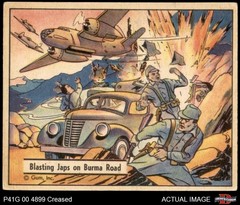 1941 War Gum #113 Blasting Japanese on Burma Road 3 – VG