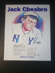 Jack Chesbro 1924 Daily News 2 sided Photo 2004 w/Bill Gallo Cartoon b51:65