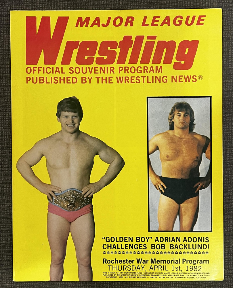 WWF Major League Wrestling Program Bob Backlund v Adrian Adonis 4/1/1982