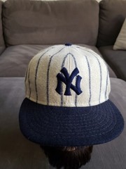 Vintage New York Yankees Wool Baseball Hat Cap Pinstripe American Needle 7 1/2