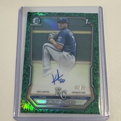 Kendry Chourio 2026 Bowman Chrome 1st Auto Green /99 Royals Green Grass Royals