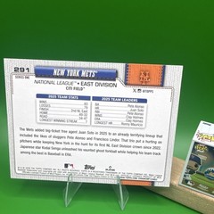 Topps 2026 Series 1 #291 New York Mets Team Card and Francisco Lindor Bitty Pop!