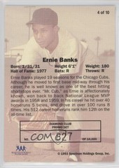 1993 Spectrum Diamond Club Promotional 827/10000 Ernie Banks #4 HOF 1k9