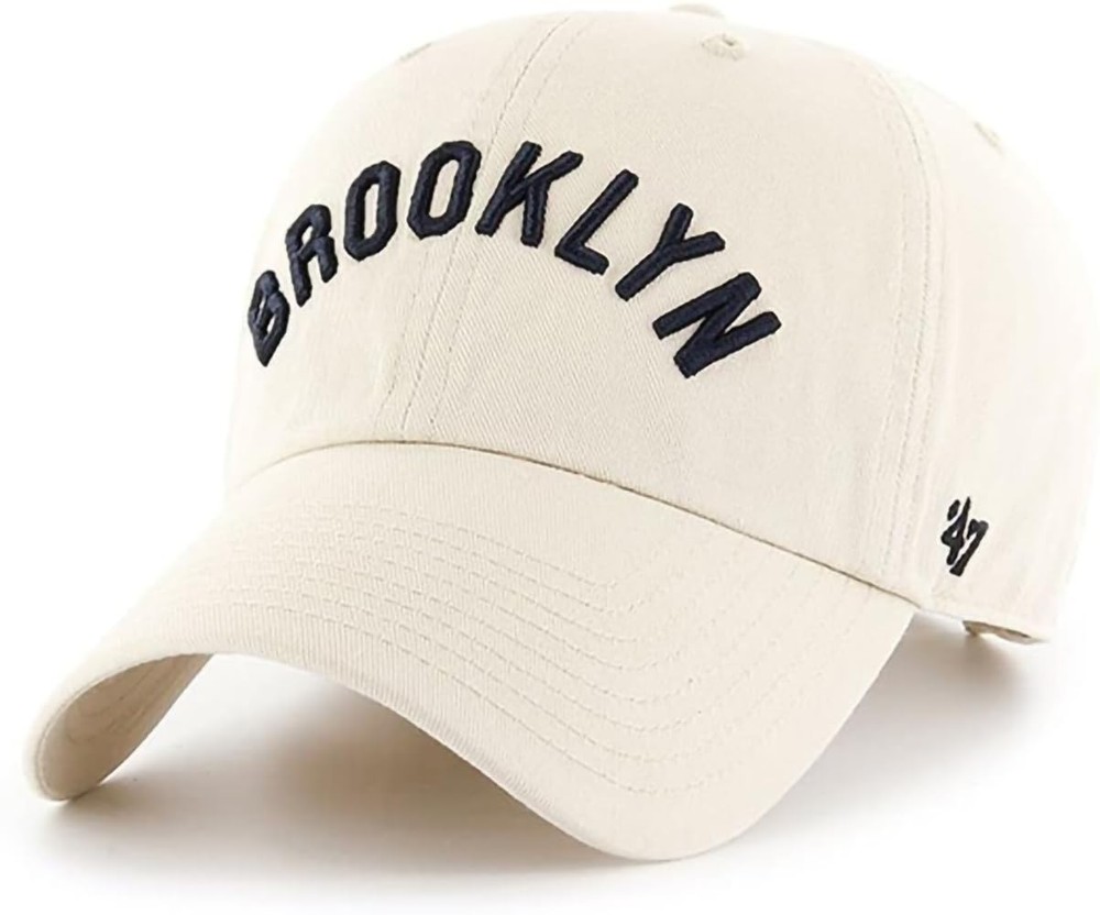 MLB Natural Script Team Color Wordmark Logo Clean Up Adjustable Hat Cap, Adul…