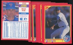 100 count Lot of Nolan Ryan 1990 Score #250 Texas Rangers Cards