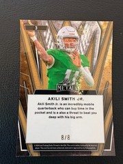 2024 Leaf Metal Akili Smith Jr. Purple Mojo #3 /8 QB Rookie Prospect