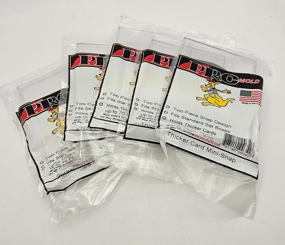 (Pack of 5) Pro-Mold Thick Card Mini Snap Tite Holders 70pt For Thicker Cards