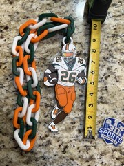 Miami Hurricanes Sean Taylor Hype Chain. 3d Printed NCAA Football Plastic.