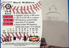 1997 Dennys Pinnacle Hologram #10 Mark Mcgwire Mint Condition