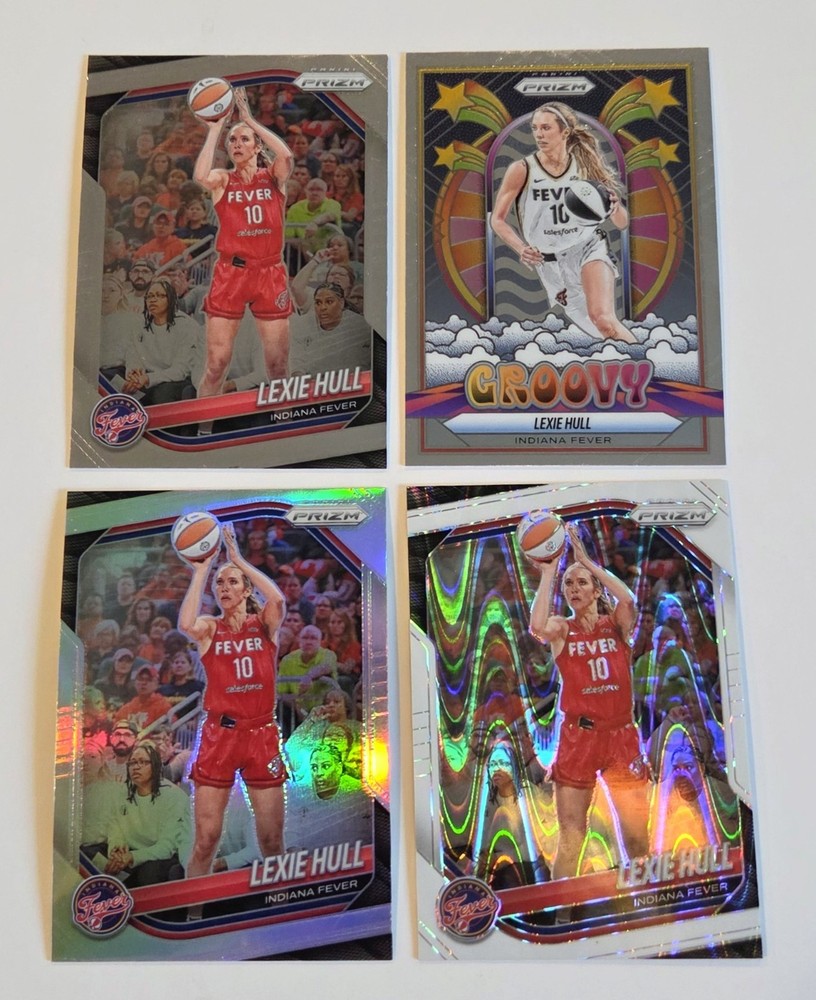 (4) 2025 Panini Prizm WNBA LEXIE HULL! SILVER & WHITE SEISMIC PRIZMS, Insert +++